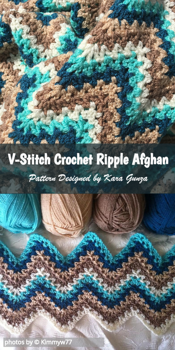 V-Stitch Crochet Ripple Afghan