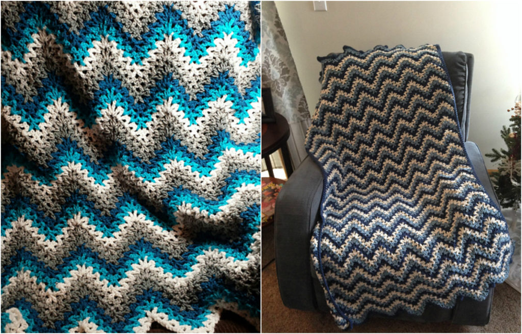 [Easy] V-Stitch Crochet Ripple Afghan - Free Pattern