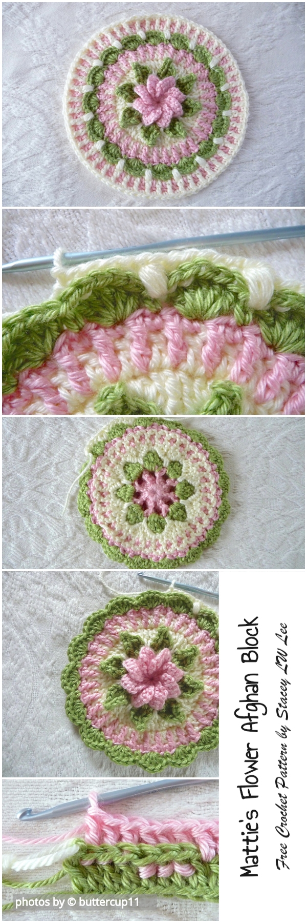 Matties Flower Afghan Block Crochet Pattern