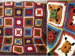 Crochet 8 Color Afghan pattern
