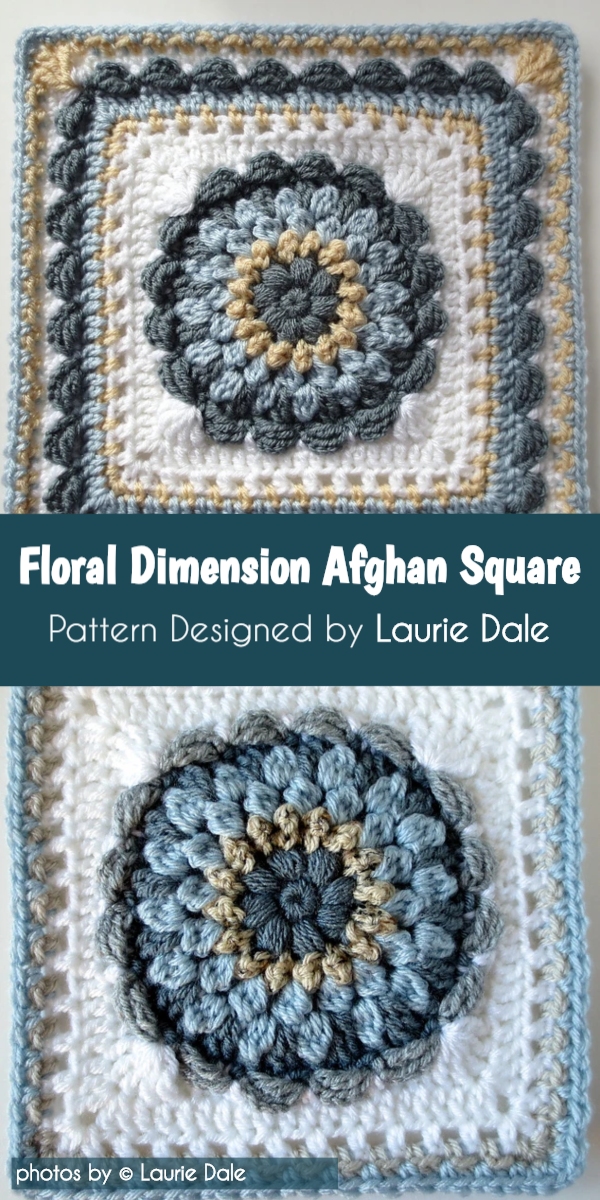 Floral Dimension Afghan Square