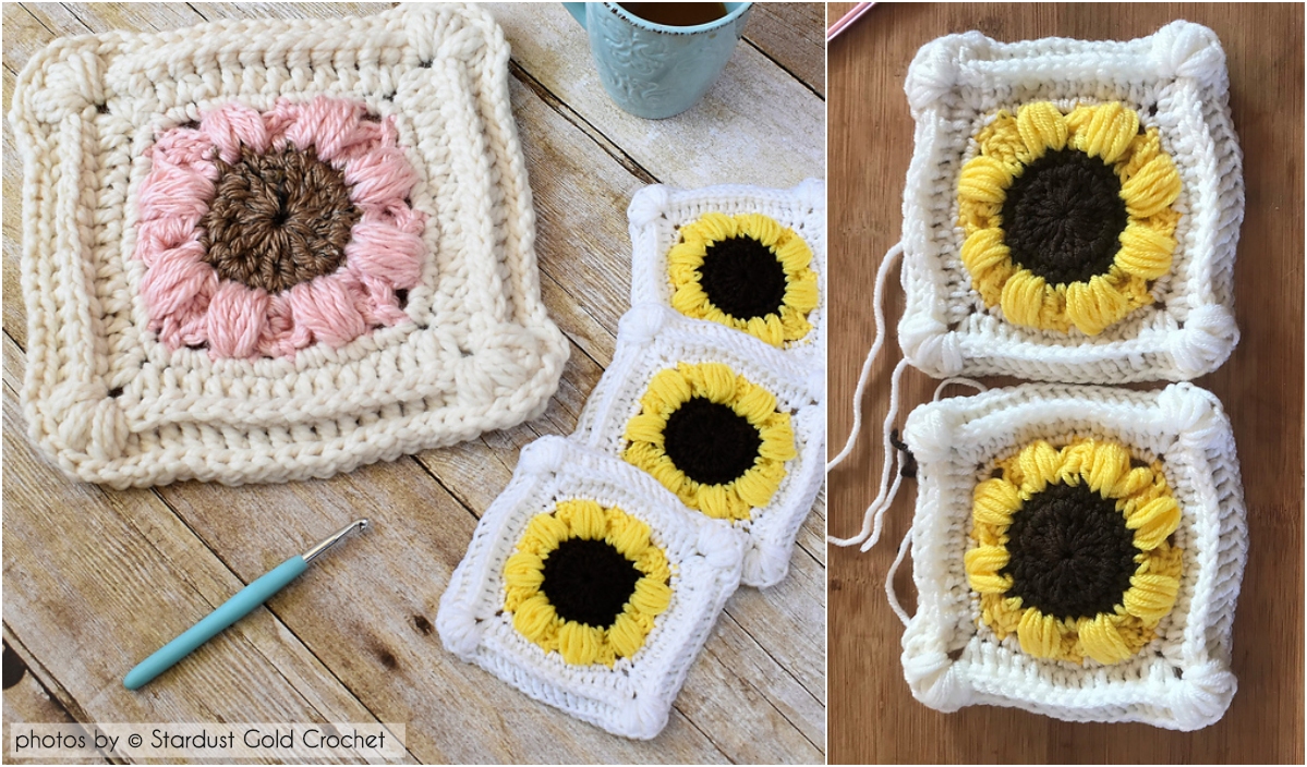 Sunflowers Afghan Square