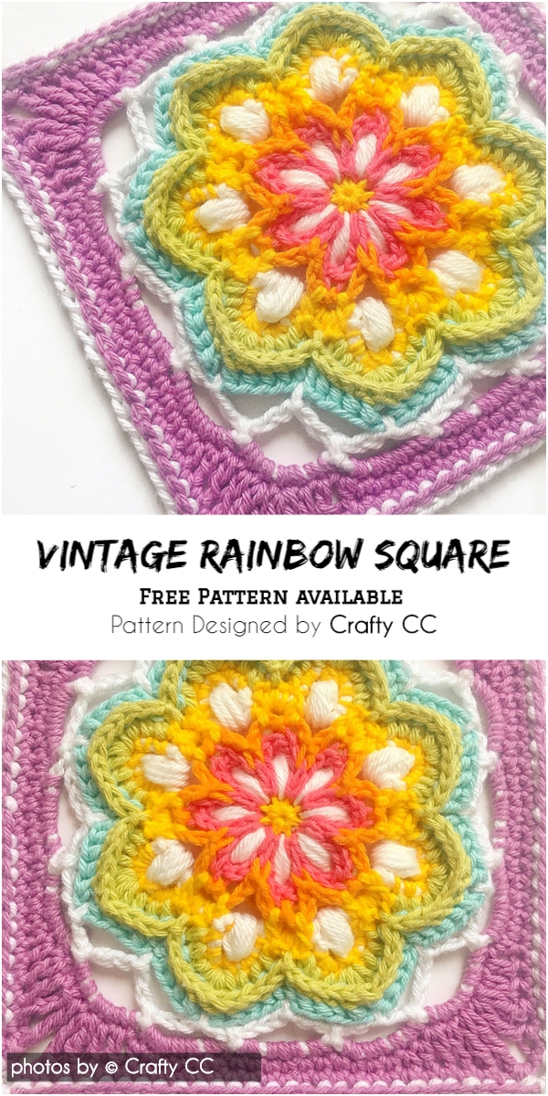 Vintage Rainbow Square Idea Free Pattern Available