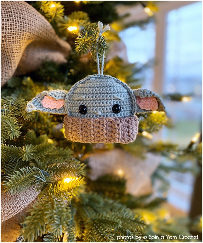 Baby Yoda Crochet Christmas Ornament