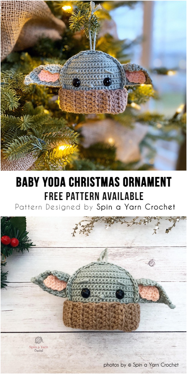 Baby Yoda Ornament by Spin a Yarn Crochet