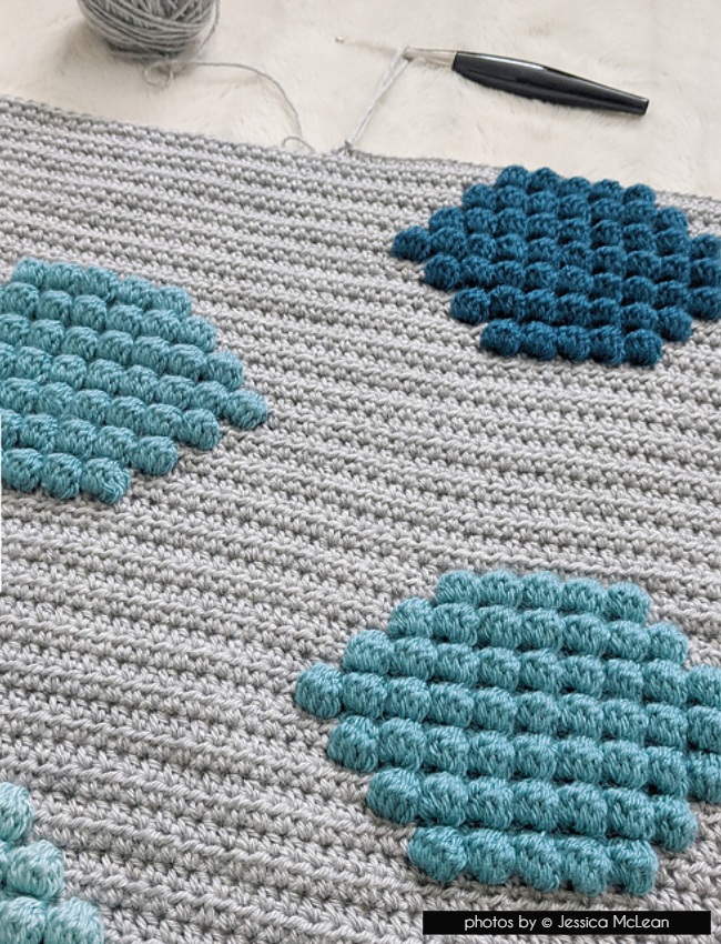 Hexagon Bobble Baby Blanket Pattern