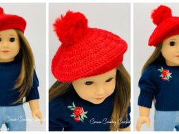 Wintry Beret for 18" Dolls Collage