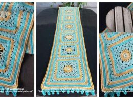 Hip Granny Square Table Runner Collage